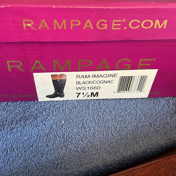 Rampage Black/Cognac knee high boots size 7.5 - Picture 4 of 8